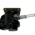 63mm Footmaster Levelling Castor with black powder coated finish and ratchet operation
