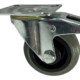 75mm swivel castor with Grey Rubber Tyre wheel and black centre, plain bore, 50kg load rating