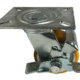 100mm swivel castor with side mounted brake and polyurethane tyre cast iron wheel with ball bearings