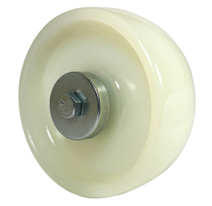 100mm white nylon wheel with 12mm roller bearing and castor fitting kit