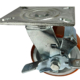 Swivel Castor 125mm, Side Mounted Wheel Brake and polyurethane tyre cast iron wheel with ball bearings