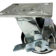Swivel Castor with Side Mounted Brake 125mm and black elastic rubber tyre on an aluminium centre with ball bearings
