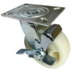 Swivel Castor with Side Mounted Brake 150mm and white nylon wheel with ball bearings