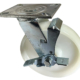 200mm Swivel Castor with Fabricated Steel Frame and White Nylon Wheel with a Roller Bearing