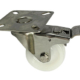 50mm swivel and brake castor with stainless steel frame and white nylon wheel