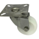 50mm swivel and brake castor with stainless steel frame and white nylon wheel and plain bore