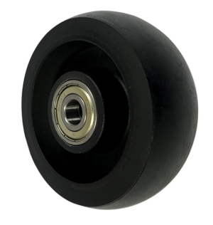 100mm Black Polyurethane Tyre on a Black Painted Aluminium Centre with 12mm Ball bearings and 250kg load capacity