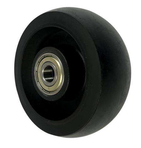100mm Black Polyurethane Tyre on a Black Painted Aluminium Centre with 12mm Ball bearings and 250kg load capacity